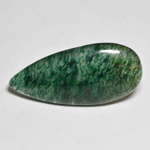11.87캐럿 천연 여러 가지 빛깔의 녹색 아벤츄린, 배 모양, 28.4×13.2 mm, 투명한