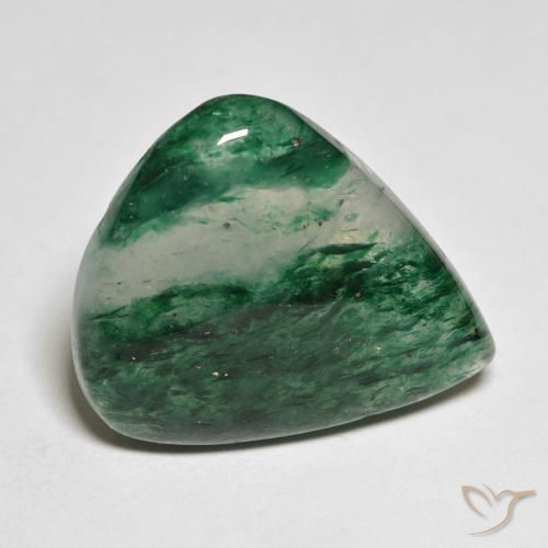 18.01캐럿 천연 그린 아벤츄린, 배 모양, 23.8×20.4 mm, 투명한