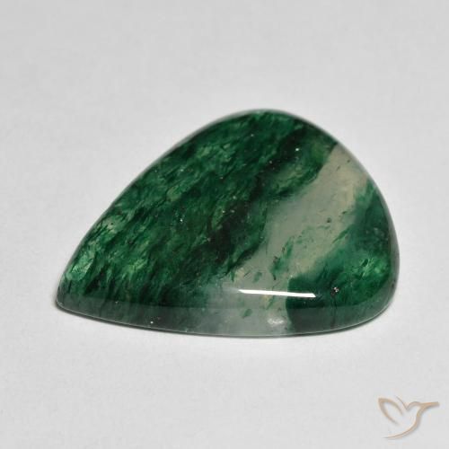18.01캐럿 천연 그린 아벤츄린, 배 모양, 23.8×20.4 mm, 투명한
