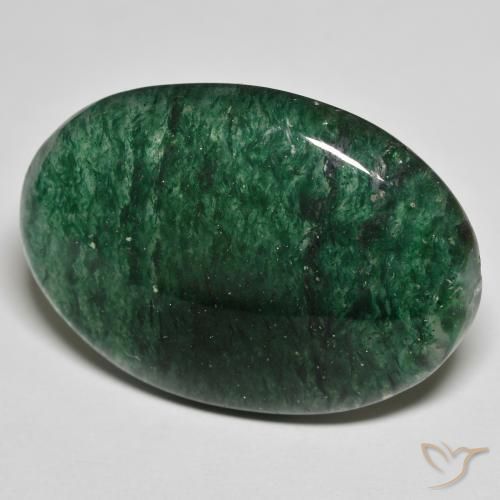 27.84캐럿 천연 녹색 어벤츄린, 타원형 컷, 투명한