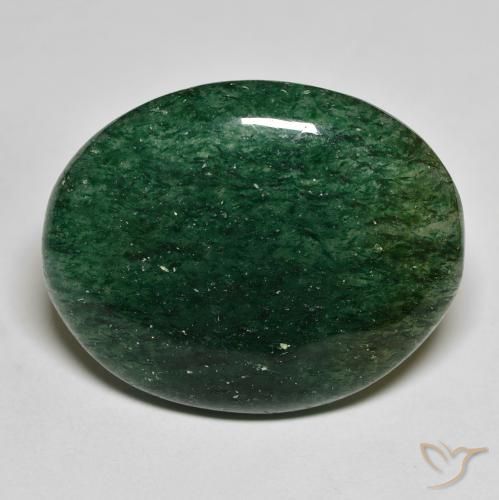 26.73ct 자연스러운 포레스트 그린 어벤츄린, 타원형, 투명한