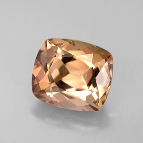 3.66캐럿 천연 골든 브라운 악시나이트, 쿠션 컷, 9.7×8.3 mm, VVS