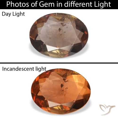 1.67ct 자연스러운 어두운 갈색 악시나이트, 타원형, SI
