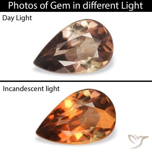 0.86ct 자연스러운 어두운 갈색 악시나이트, 배 모양, SI