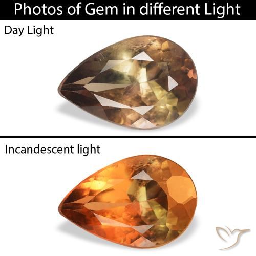 1.05ct 자연스러운 어두운 갈색 악시나이트, 배 모양, SI