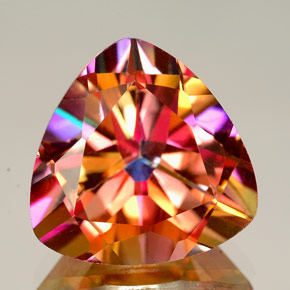 11.78캐럿 천연 멀티컬러 아조틱 토파즈, 트릴리언, 14.1×14 mm, VVS-VS