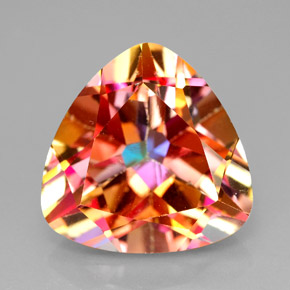 11.76캐럿 천연 멀티컬러 아조틱 토파즈, 트릴리언, 14.3×14.2 mm, VVS