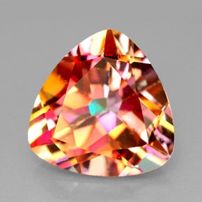11.76캐럿 천연 멀티컬러 아조틱 토파즈, 트릴리언, 14.3×14.2 mm, VVS