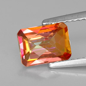 1.63캐럿 천연 멀티컬러 아조틱 토파즈, 에메랄드 컷, 8×5.9 mm, VVS