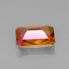 1.63캐럿 천연 멀티컬러 아조틱 토파즈, 에메랄드 컷, 8×5.9 mm, VVS