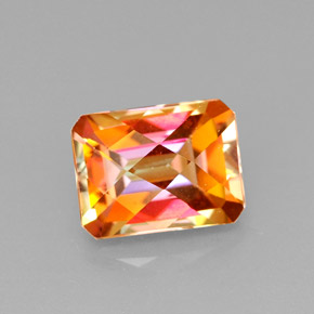 2.17캐럿 천연 멀티컬러 아조틱 토파즈, 에메랄드 컷, 8.1×6.2 mm, VVS