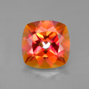 2.51캐럿 천연 멀티컬러 아조틱 토파즈, 쿠션 컷, 8.1×8.1 mm, VVS-VS