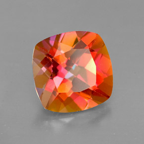 2.51캐럿 천연 멀티컬러 아조틱 토파즈, 쿠션 컷, 8.1×8.1 mm, VVS-VS