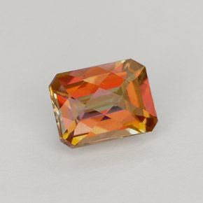 1.86캐럿 천연 멀티컬러 아조틱 토파즈, 에메랄드 컷, 8.1×6.1 mm, VVS-VS