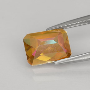 1.86캐럿 천연 멀티컬러 아조틱 토파즈, 에메랄드 컷, 8.1×6.1 mm, VVS-VS