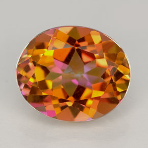5.63캐럿 천연 멀티컬러 아조틱 토파즈, 타원형 컷, 12×10.1 mm, VS