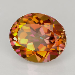 5.63캐럿 천연 멀티컬러 아조틱 토파즈, 타원형 컷, 12×10.1 mm, VS