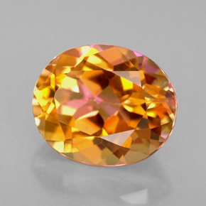 5.36캐럿 천연 멀티컬러 아조틱 토파즈, 타원형 컷, 11.3×9.4 mm, VVS-VS