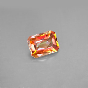 1.85캐럿 천연 멀티컬러 아조틱 토파즈, 에메랄드 컷, 8×6 mm, VVS-VS