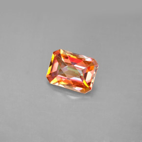1.85캐럿 천연 멀티컬러 아조틱 토파즈, 에메랄드 컷, 8×6 mm, VVS-VS