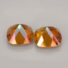 캐럿 천연 멀티컬러 아조틱 토파즈 보석, 쿠션 컷, 8.1×8.1 mm, VVS-VS