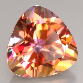 11.98캐럿 천연 멀티컬러 아조틱 토파즈, 트릴리언, 14.1×14 mm, VVS