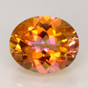 5.85캐럿 천연 멀티컬러 아조틱 토파즈, 타원형 컷, 12.1×10 mm, VVS-VS