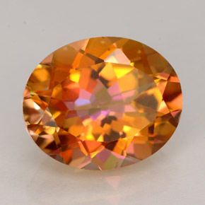 5.85캐럿 천연 멀티컬러 아조틱 토파즈, 타원형 컷, 12.1×10 mm, VVS-VS