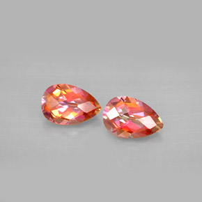 캐럿 천연 탑 레인보우 아조틱 토파즈 보석, 배 모양, 9×6 mm, VVS-VS