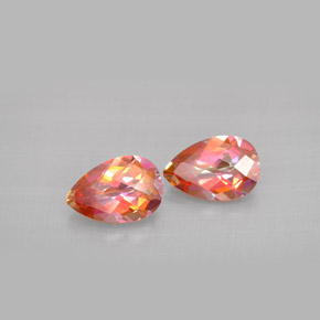 캐럿 천연 탑 레인보우 아조틱 토파즈 보석, 배 모양, 9×6 mm, VVS-VS