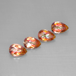 캐럿 천연 탑 레인보우 아조틱 토파즈 보석, 배 모양, 9.1×6 mm, VVS-VS