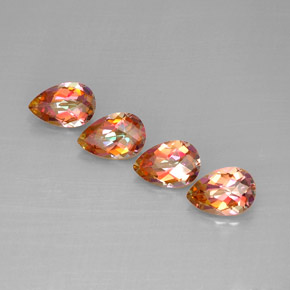 캐럿 천연 탑 레인보우 아조틱 토파즈 보석, 배 모양, 9.1×6 mm, VVS-VS