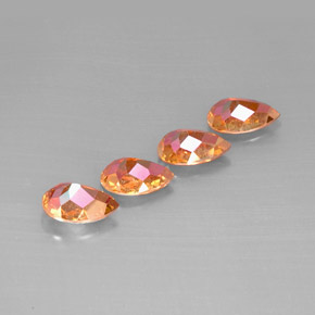 캐럿 천연 탑 레인보우 아조틱 토파즈 보석, 배 모양, 9.1×6 mm, VVS-VS