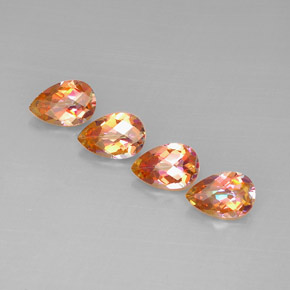캐럿 천연 탑 레인보우 아조틱 토파즈 보석, 배 모양, 9.1×6 mm, VVS-VS