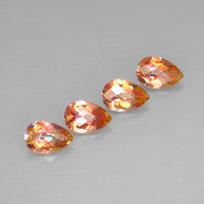 캐럿 천연 탑 레인보우 아조틱 토파즈 보석, 배 모양, 9.1×6 mm, VVS-VS