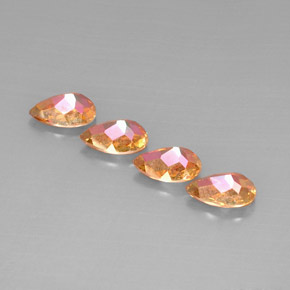 캐럿 천연 탑 레인보우 아조틱 토파즈 보석, 배 모양, 9.1×6 mm, VVS-VS