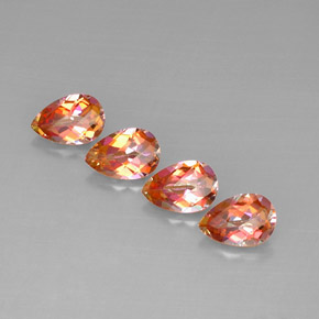 캐럿 천연 탑 레인보우 아조틱 토파즈 보석, 배 모양, 9.1×6.1 mm, VVS-VS