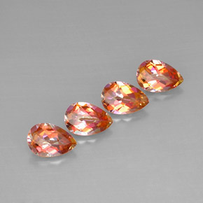 캐럿 천연 탑 레인보우 아조틱 토파즈 보석, 배 모양, 9.1×6.1 mm, VVS-VS