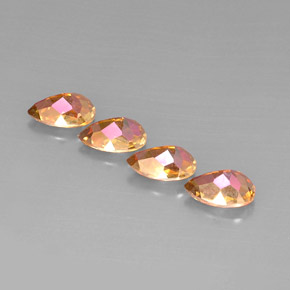 캐럿 천연 탑 레인보우 아조틱 토파즈 보석, 배 모양, 9.1×6.1 mm, VVS-VS