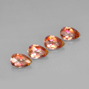 캐럿 천연 탑 레인보우 아조틱 토파즈 보석, 배 모양, 9.1×6.1 mm, VVS-VS