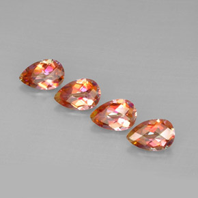 캐럿 천연 탑 레인보우 아조틱 토파즈 보석, 배 모양, 9.1×6.1 mm, VVS-VS