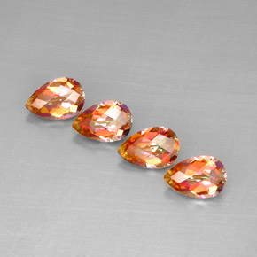 캐럿 천연 탑 레인보우 아조틱 토파즈 보석, 배 모양, 9.1×6.1 mm, VVS-VS