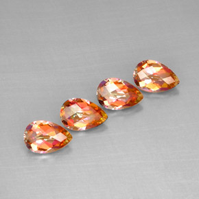 캐럿 천연 탑 레인보우 아조틱 토파즈 보석, 배 모양, 9.1×6.1 mm, VVS-VS