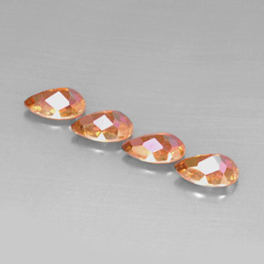 캐럿 천연 탑 레인보우 아조틱 토파즈 보석, 배 모양, 9.1×6.1 mm, VVS-VS