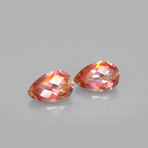 캐럿 천연 탑 레인보우 아조틱 토파즈 보석, 배 모양, 9×5.9 mm, VVS-VS
