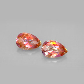 캐럿 천연 탑 레인보우 아조틱 토파즈 보석, 배 모양, 9×5.9 mm, VVS-VS