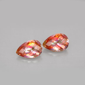 캐럿 천연 탑 레인보우 아조틱 토파즈 보석, 배 모양, 9.1×6.1 mm, VVS-VS
