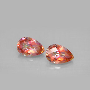 캐럿 천연 탑 레인보우 아조틱 토파즈 보석, 배 모양, 9.1×6.1 mm, VVS-VS