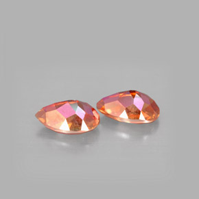 캐럿 천연 탑 레인보우 아조틱 토파즈 보석, 배 모양, 9.1×6.1 mm, VVS-VS
