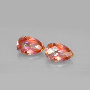 캐럿 천연 탑 레인보우 아조틱 토파즈 보석, 배 모양, 9.1×6.1 mm, VVS-VS
